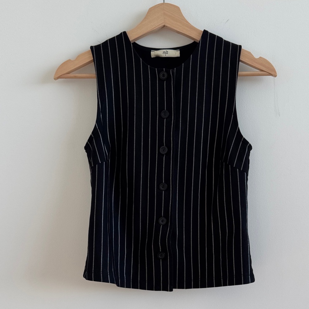 nlt sleeveless pin-stripe vest top